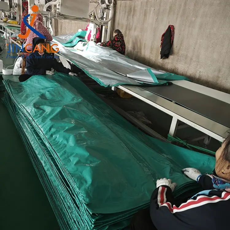 120GSM zeleno srebrno pero ponjava